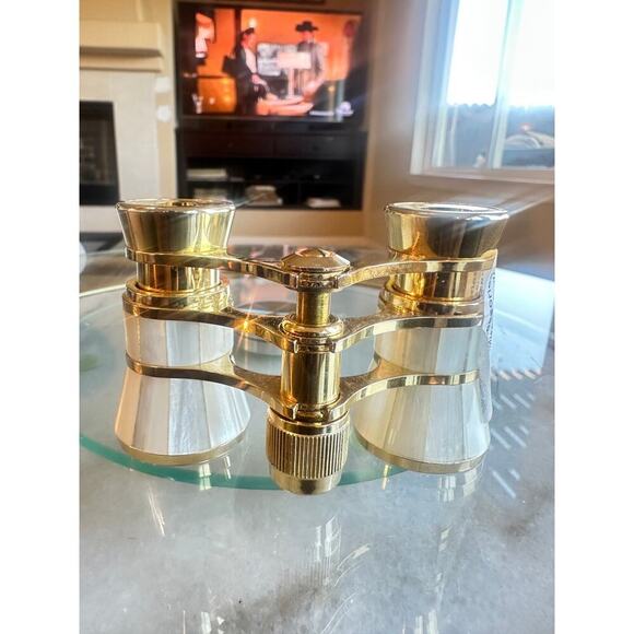 Vintage Tasco Opera Glasses 3x23 – Gold & Pearl Finish Theater Binocular - Picture 5 of 6